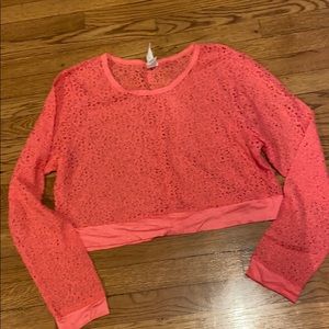Coral Lace Crop Top Size L